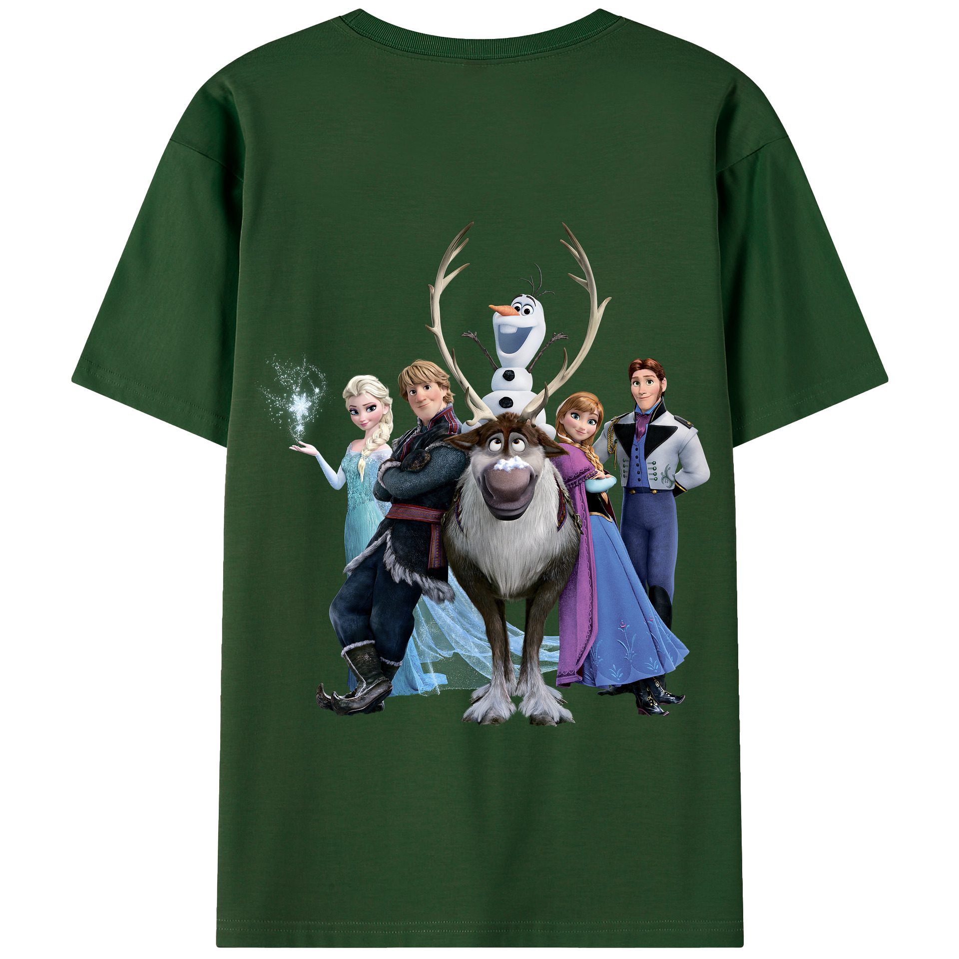 （画像用） アナと雪の女王 アンナ エルサ Frozen Anna Elsa 綿100％半袖Tシャツ（背面プリント）
